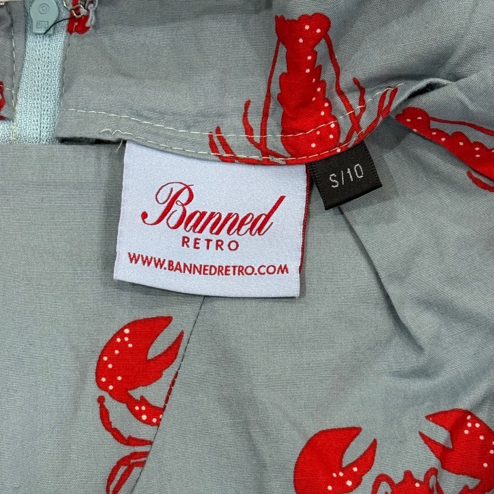 ModCloth Banned Retro Spaghetti Strap Lobster Dress - Picture 3 of 4